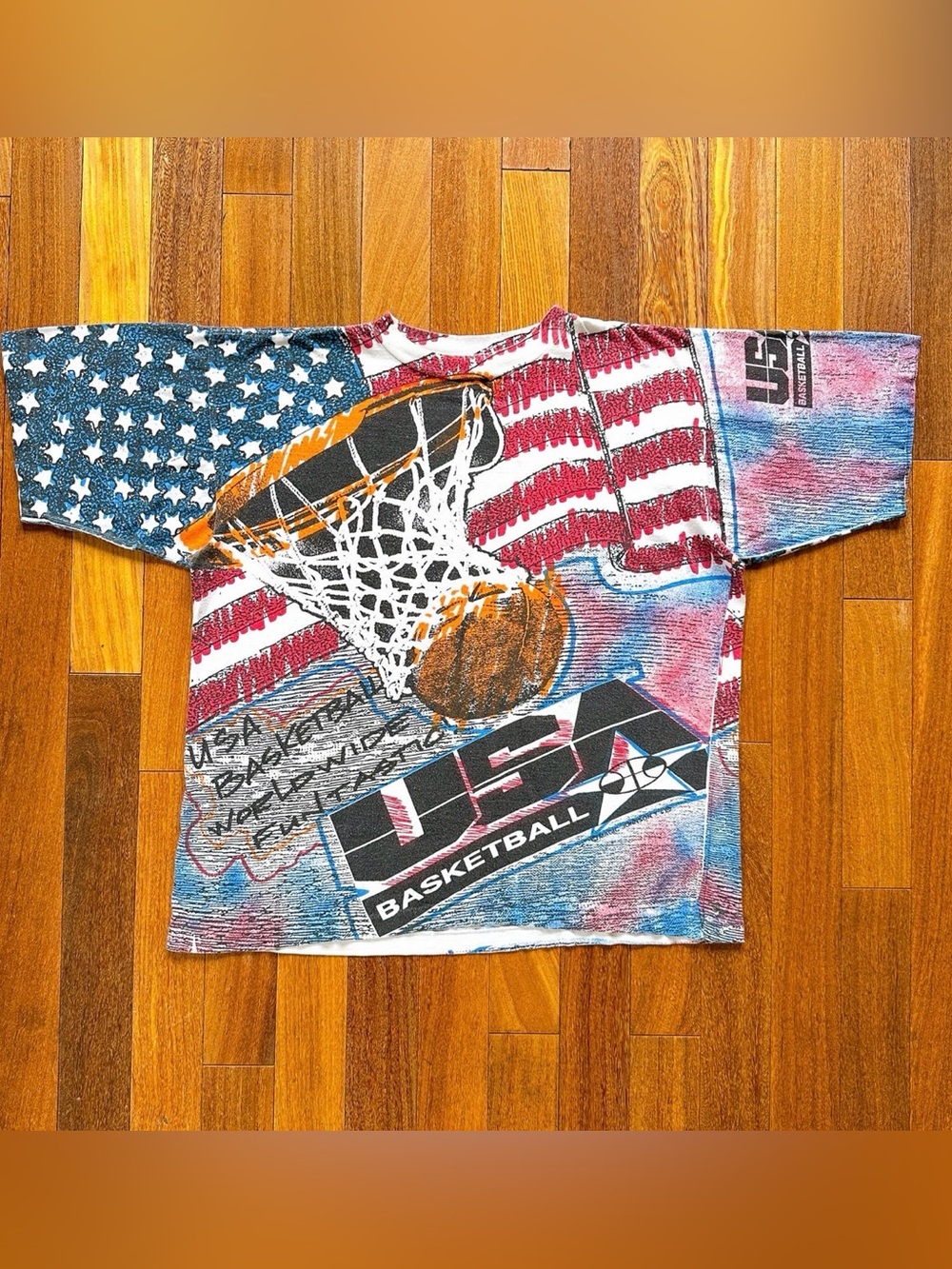 Vintage 1992 USA Basketball Dream Team Magic Johnson T’s All-Over Print T-Shirt